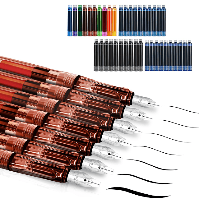 Juego de caligrafía, 7 bolígrafos de caligrafía con diferent