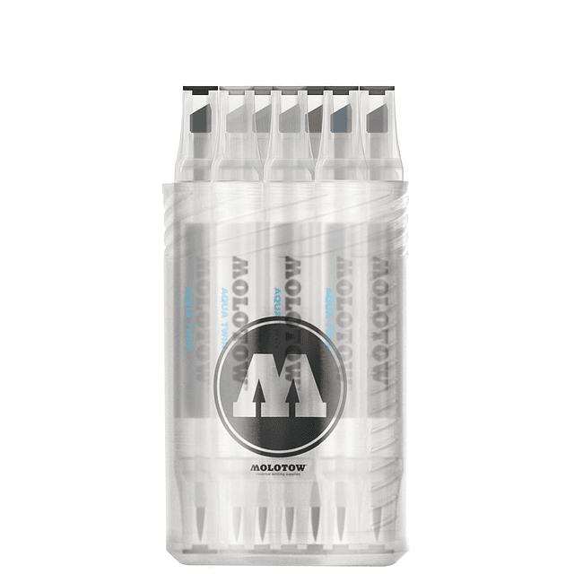 Aqua Twin Marker Juego completo gris, punta de pincel y cinc