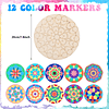 Juego de 22 piezas de pintura de mandala de madera, 10 recor