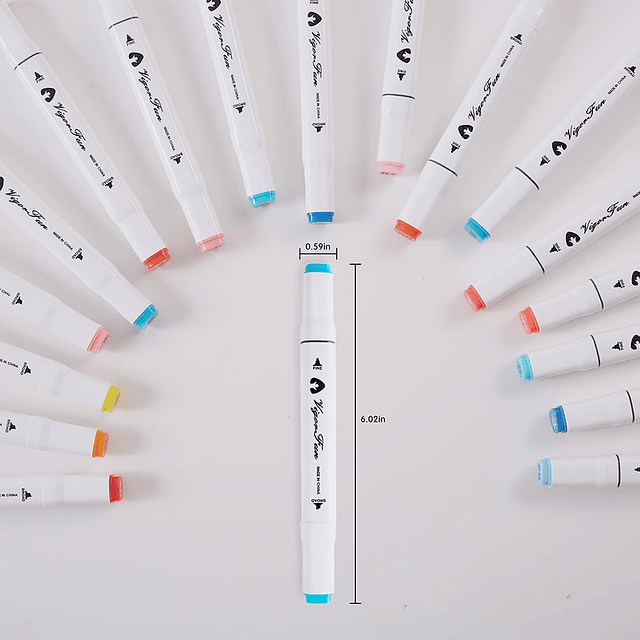 88 colores marcadores de alcohol permanentes de doble punta