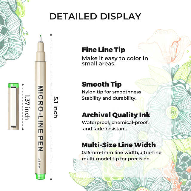 Bolígrafos Micro Fineliner, paquete de 20 con 11 colores en