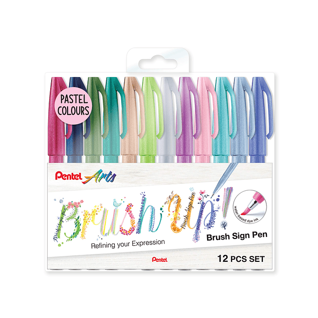 Brush Sign Pen Colores pastel SES15C - Punta de pincel - Pun