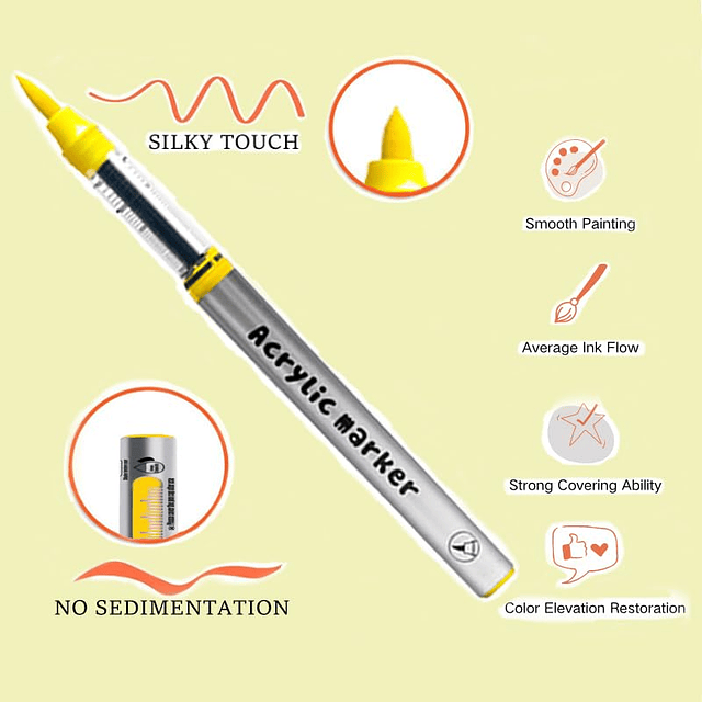 Rotuladores de pintura acrílica de 36 colores, marcadores co