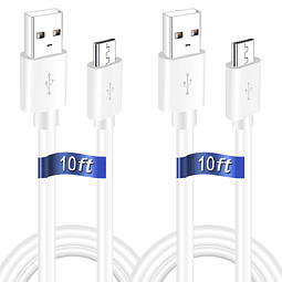 2 cables de extensión de alimentación USB de 10 pies compati