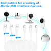 Paquete de 3 cables de extensión de alimentación micro USB d