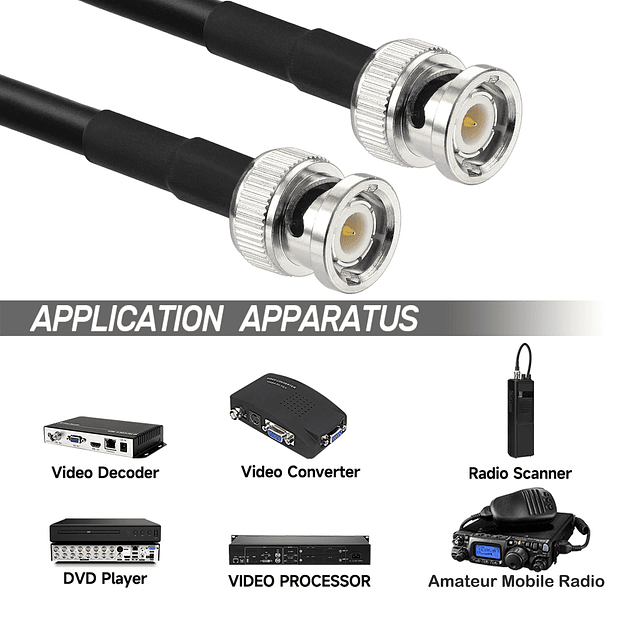 Cable BNC Puente BNC de 50 ohmios Cable coaxial BNC macho a