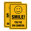 Paquete de 2 Señal de videovigilancia Smile You're On Camera