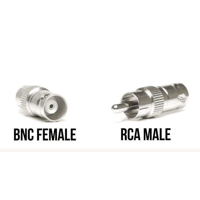 BNC hembra a RCA macho adaptador conector recto para sistema