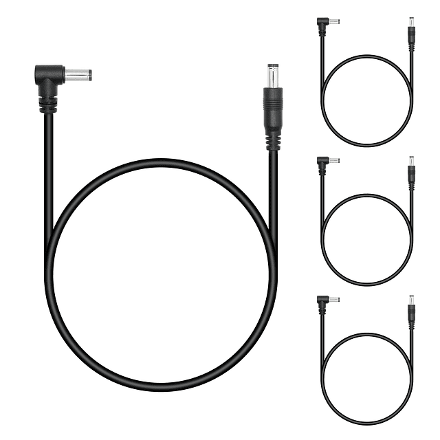 4 cables de extensión de alimentación CC de 12 V de 0,5 m, C