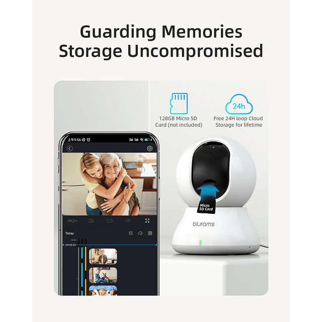 Blurams Cámara de seguridad para interiores, cámara para mas