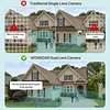 Cámara de seguridad inalámbrica para exteriores con doble le