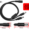 Cable divisor en Y de alimentación CC, CC de 5,5 mm x 2,1 mm