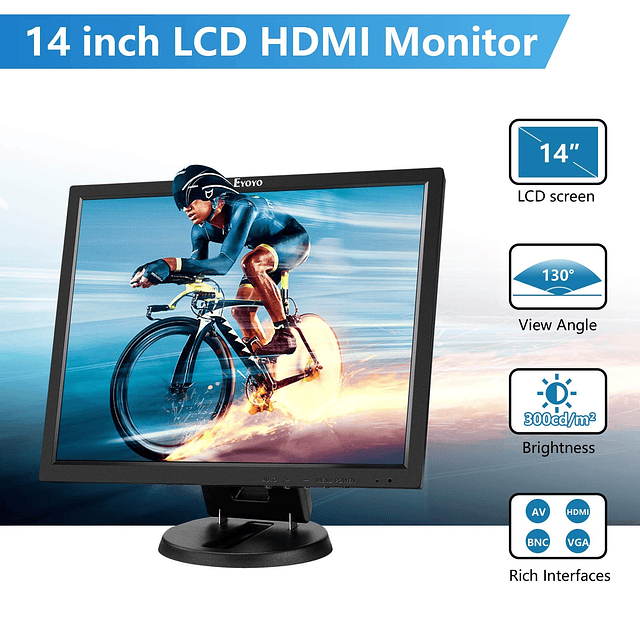 Monitor LCD HDMI de 14 pulgadas 1024x768 Monitor de pantalla