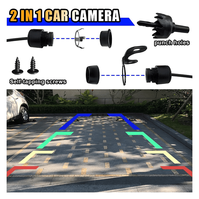 Cámara de visión trasera/frontal/lateral para coche, cámara