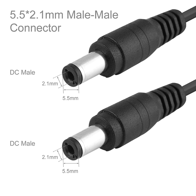 Cable de extensión macho a macho de 3,3 pies, cable adaptado