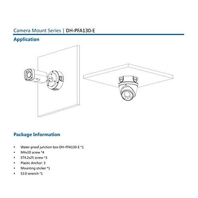 PFA130-E Soporte para cámara de seguridad Caja de conexiones