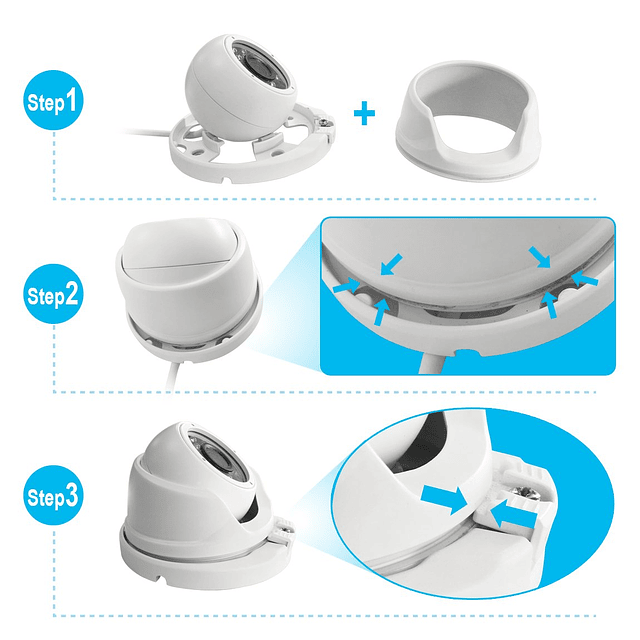 Cámaras de seguridad domo de 5 MP híbridas 4 en 1 HD-CVI/TVI