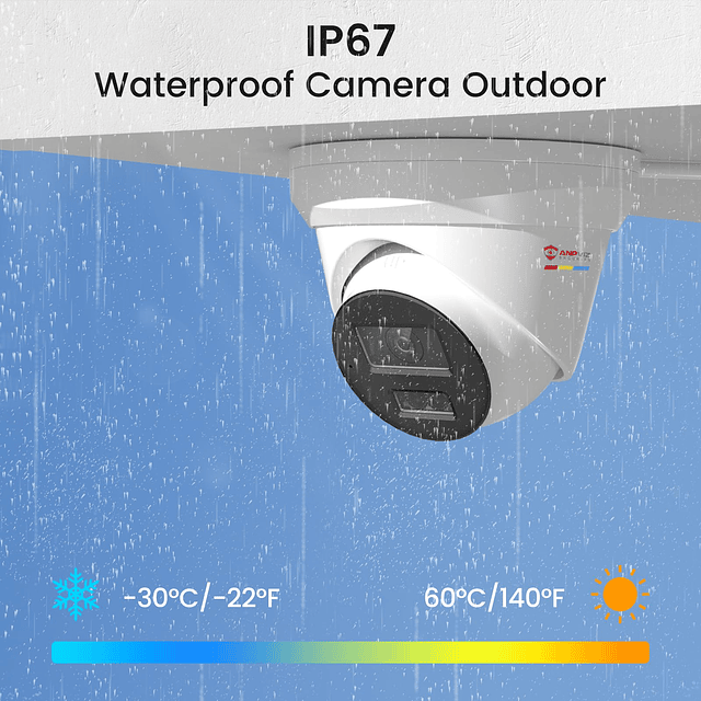 Cámara IP 4K PoE para exteriores, cámara de torreta intelige