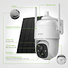 aecsee Cámara solar de seguridad para exteriores de 2 MP - C