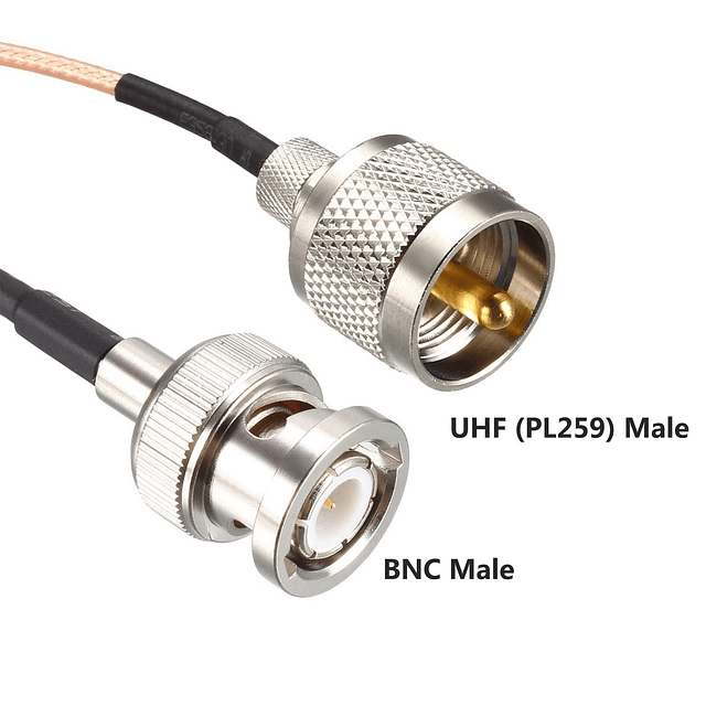 Cable coaxial RG316 de 3 pies, 50 ohmios UHF PL259 macho a B