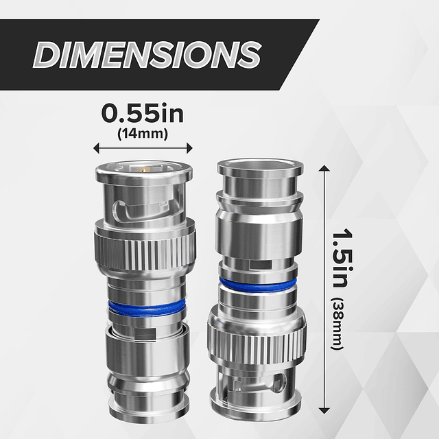 Conector de compresión BNC para cable coaxial RG6 - Paquete
