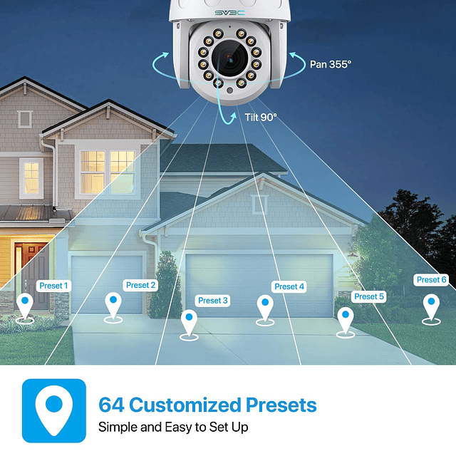 Cámara de seguridad PTZ WiFi con zoom óptico 15X Seguimiento