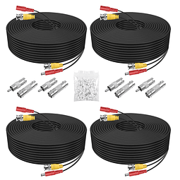 Cable BNC, paquete de 4 cables para cámara de seguridad de 1