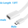 Paquete de 2 cables de extensión micro USB de 13 pies para Z