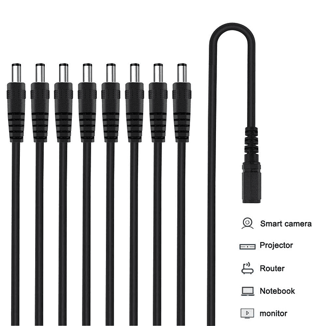 Cable de alimentación CC Divisor de cámara de seguridad CCTV