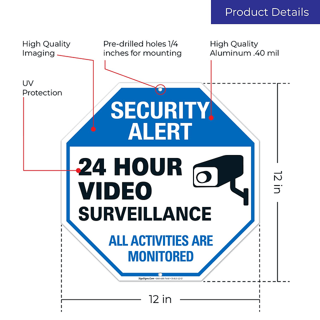 , Señal de videovigilancia para exteriores | Señal de vigila