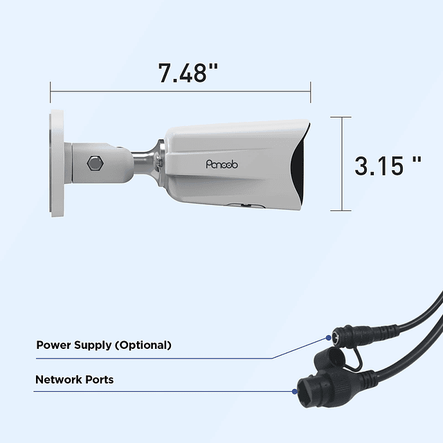 Cámara bala IP 4K PoE con luces duales inteligentes, visión