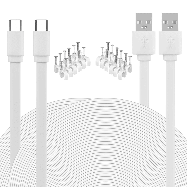 Paquete de 2 cables USB C para cámara de seguridad Cable de