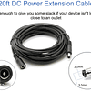 Cable de extensión de alimentación de CC de 20 AWG y 20 pies