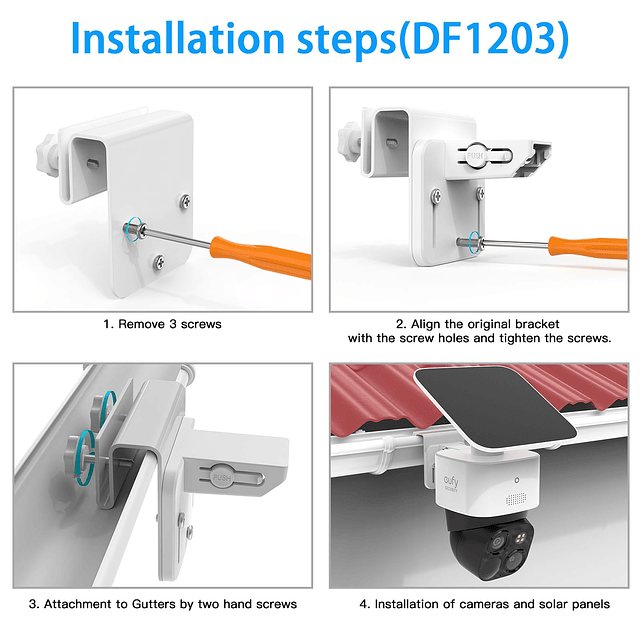 Soporte de montaje para canalón compatible con Eufy Security