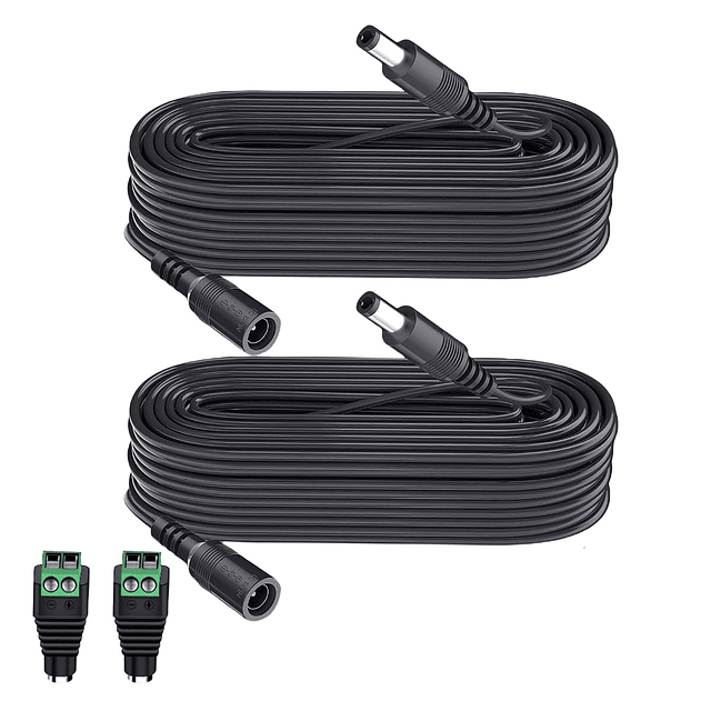 Paquete de 2 cables de extensión de alimentación CC de 33 pi