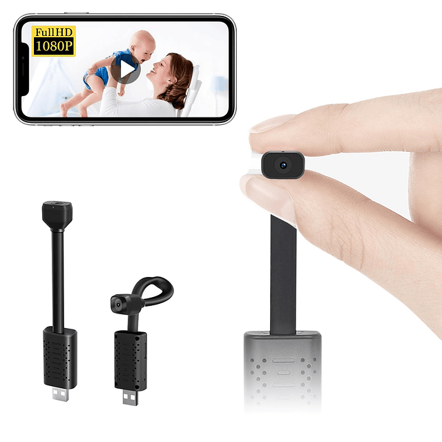 Pequeña cámara inalámbrica WiFi USB, cámara de seguridad USB