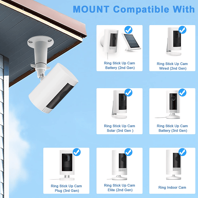 2 unidades, metal, Soporte de pared/techo de metal para cáma