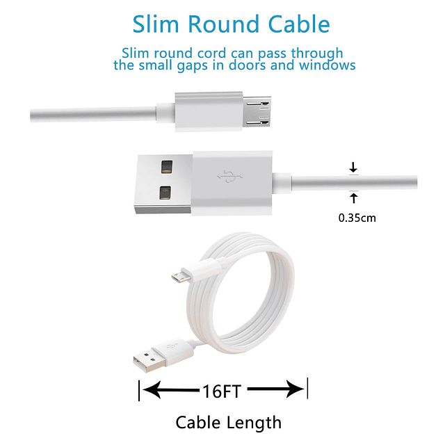 Cable de extensión de cargador de montaje en pared para cáma