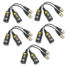 5 pares de conectores balun de vídeo CCTV 4K transceptores d