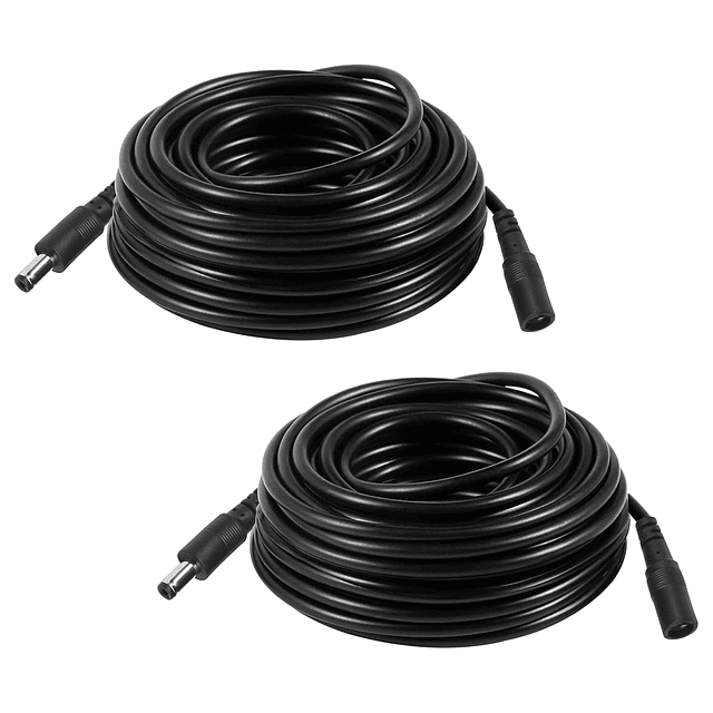 2PCS 16FT5m 12V DC Cable de extensión de alimentación 5,5 mm