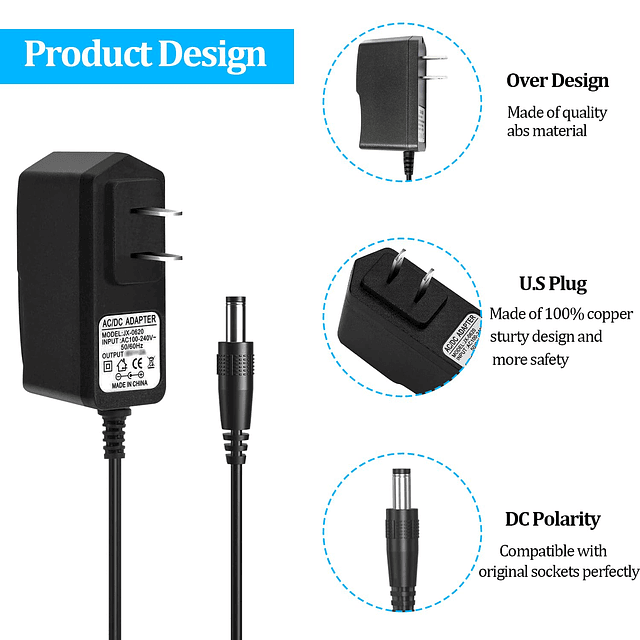 Adaptador de fuente de alimentación universal de 12 V 1,5 A,