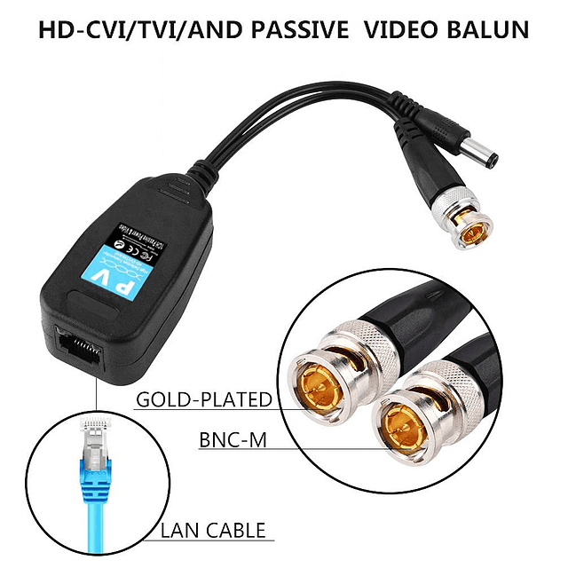 Balun de vídeo pasivo 12 pares Transmisor transceptor RJ45 H