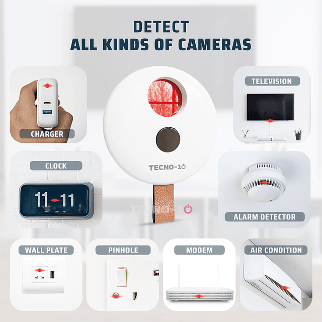 Detectores de cámaras ocultas SpyFinderX Detector de cámara