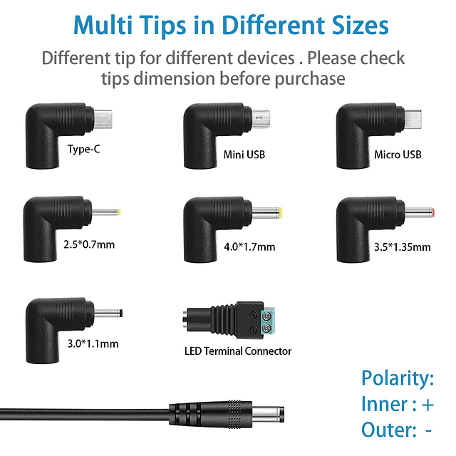 Adaptador de fuente de alimentación de 5 V 3 A, 100 ~ 240 V