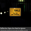 Paquete de 2 Smile You're On Camera Sign, reflectante 10x7 l