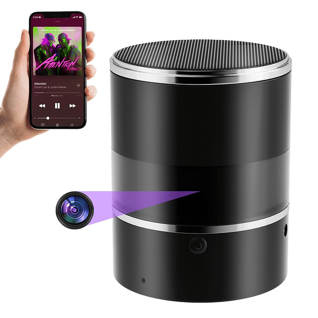 Altavoz Bluetooth con cámara oculta, cámara oculta espía HD