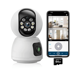 SECUEYE APP Cámara de doble lente de 4MP 2K WiFi Pan/Tilt/Zo