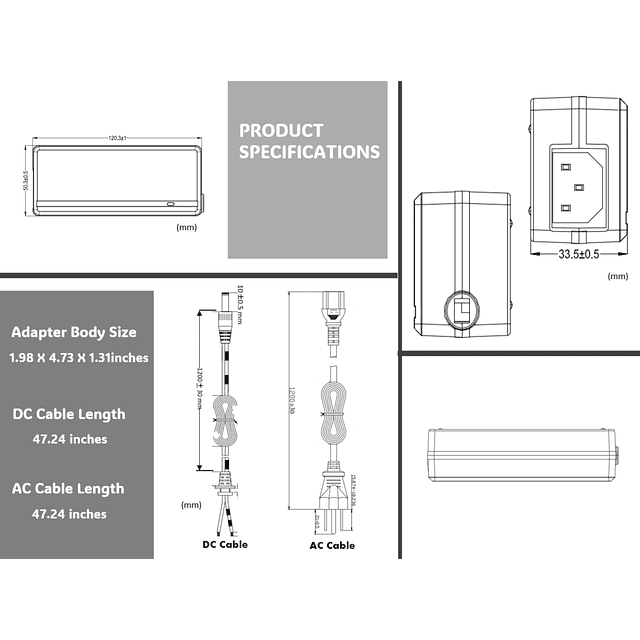 Adaptador de corriente para cámara de seguridad con divisor