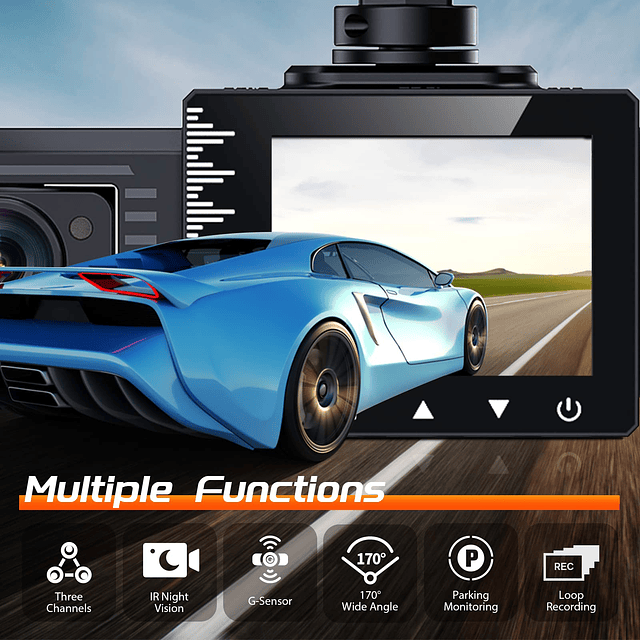 iiwey T1-pro Dash Cam Delantero y Trasero Interior 3 Canales