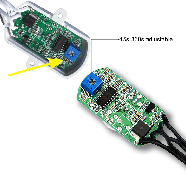 USB 5V DC12-24V 2A PIR Mini interruptor de sensor PIR de cue